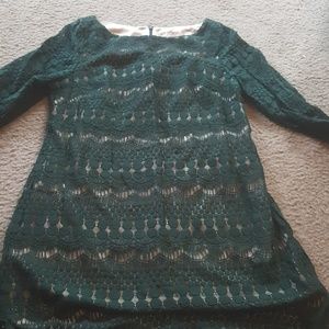 green patterned dress